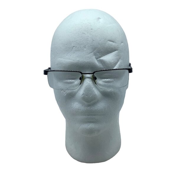 Burberry Half Rim Rectangular Eyeglasses Frames Metal Black B 1170 1003 Italy - Picture 1 of 8